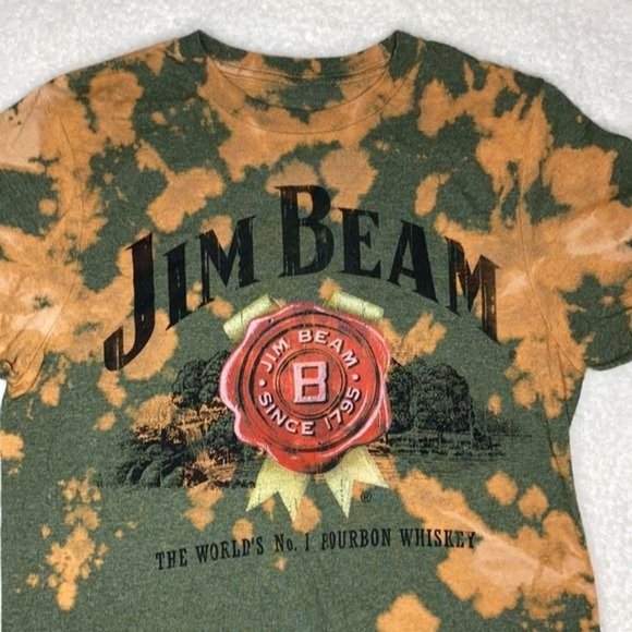 Custom Bleached Jim Beam T-Shirt- Size: Small - Picture 2 of 3